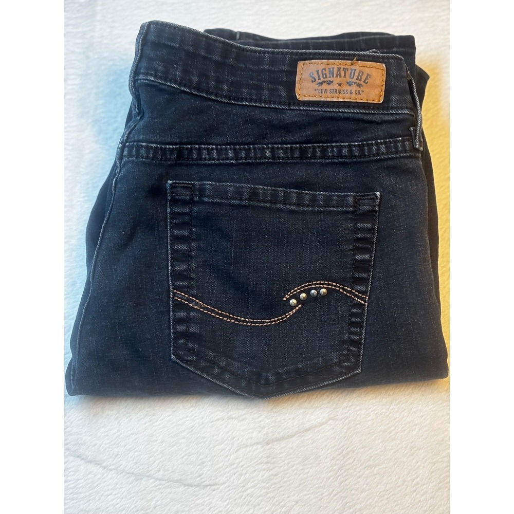 Levi Strauss Signature The Skinny Blue Denim Jeans Women's Size‎ 10 Dark Wash